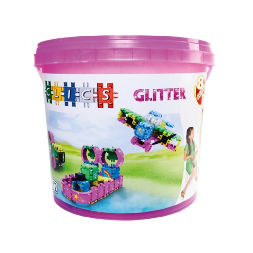 Clics - Glitter Bucket - 8 in 1 ryhmässä LELUT / Rakennuspalikat / Clics @ Spelexperten (CB180)