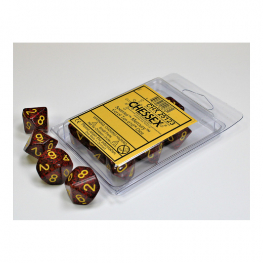 Dice Set D10 Speckled Mercury ryhmässä SEURAPELIT / Tarvikkeet / Nopat ja tarvikkeet @ Spelexperten (CHX25123)