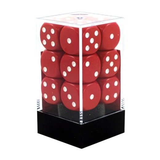 Dice Set D6 Opaque Red/White 16 mm ryhmässä SEURAPELIT / Tarvikkeet / Nopat ja tarvikkeet @ Spelexperten (CHX25604)