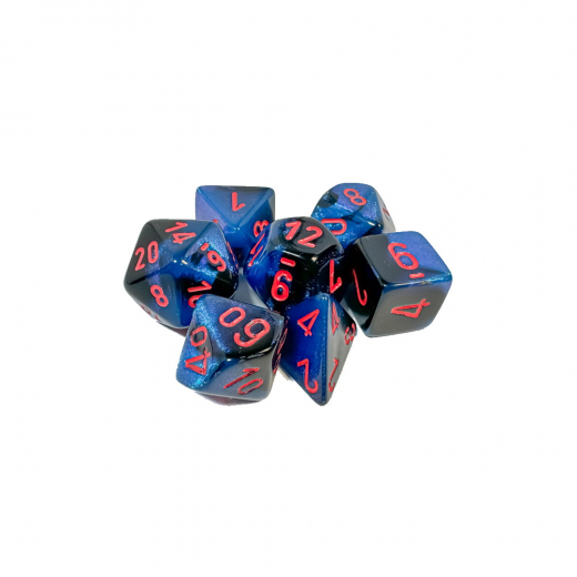 Dice Set 7 Gemini Black-Starlight/Red ryhmässä SEURAPELIT / Tarvikkeet / Nopat ja tarvikkeet @ Spelexperten (CHX26458)