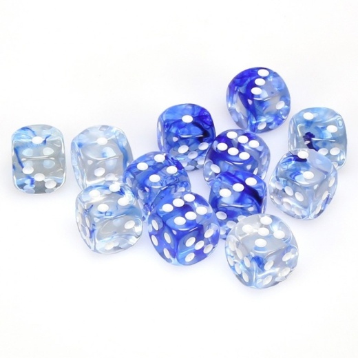 Dice Set D6 Nebula Dark Blue/White 16 mm ryhmässä SEURAPELIT / Tarvikkeet / Nopat ja tarvikkeet @ Spelexperten (CHX27666)