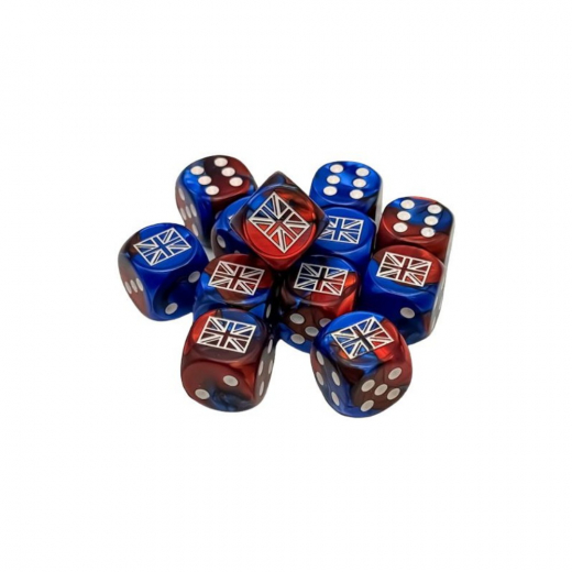 Dice Set D6 Gemini Blue-Red/White 16 mm - Great Britain War Dice ryhmässä SEURAPELIT / Tarvikkeet / Nopat ja tarvikkeet @ Spelexperten (CHX29064)