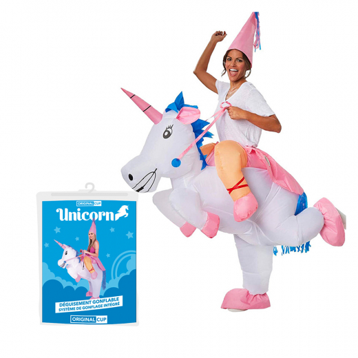 Puhallettava Unicorn Naamiaisasu ryhmässä LELUT / Naamiaiset / Naamiaisasut @ Spelexperten (COS-LICORNE)