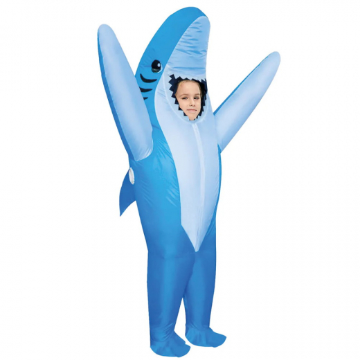 Ilmatäytteinen Haiasu Lapsille, Sininen ryhmässä LELUT / Naamiaiset / Halloween / Naamiaisasut / Asut lapsille @ Spelexperten (COS-SHARK-K-B)
