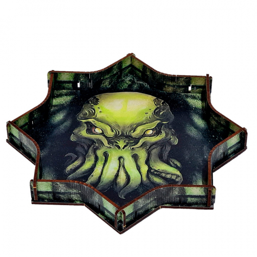 e-Raptor - Dice Tray Cthulhu 23 cm - Green ryhmässä SEURAPELIT / Tarvikkeet / Nopat ja tarvikkeet @ Spelexperten (ERP0523)