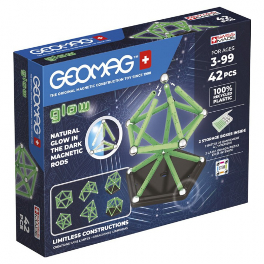 Geomag Glow 42 Osaa ryhmässä LELUT / Rakennuspalikat / Geomag @ Spelexperten (GEO329)