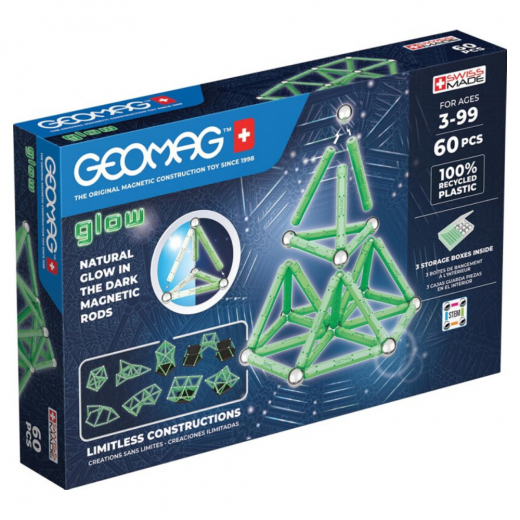 Geomag Glow 60 Osaa ryhmässä LELUT / Rakennuspalikat / Geomag @ Spelexperten (GEO338)