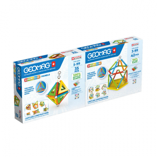 Geomag Supercolor Bundle 35 + 42 Osaa ryhmässä LELUT / Rakennuspalikat / Geomag @ Spelexperten (GEO4815)