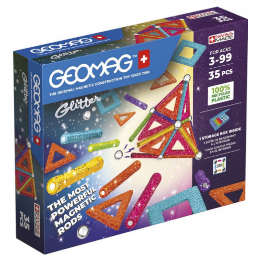 Geomag - Glitter 35 Osaa ryhmässä LELUT / Rakennuspalikat / Geomag @ Spelexperten (GEO535)