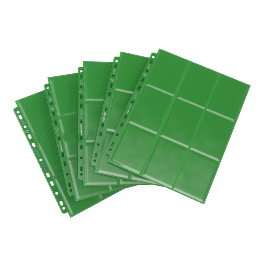 GameGenic 18-Pocket Side-Loading Pages - Green (10-Pack) ryhmässä SEURAPELIT / Tarvikkeet / Varastointi @ Spelexperten (GGS30005ML)