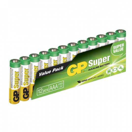 GP Super Alkaline AAA-battery, 24A/LR03, 12-pc ryhmässä LELUT / Akut & laturit @ Spelexperten (GP-151035)