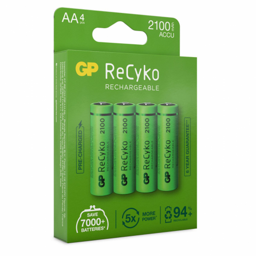GP ReCyko AA-battery, 2100mAh, 4-pc ryhmässä LELUT / Akut & laturit @ Spelexperten (GP-201212)