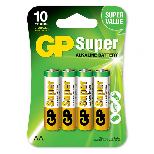 GP Super Alkaline AA-battery, 15A/LR6, 4-pc ryhmässä  @ Spelexperten (GP-5505)