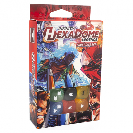 Infinity: HexaDome Legends - Frost Dice Set (Exp.) ryhmässä SEURAPELIT / Tarvikkeet / Nopat ja tarvikkeet @ Spelexperten (IHL08)
