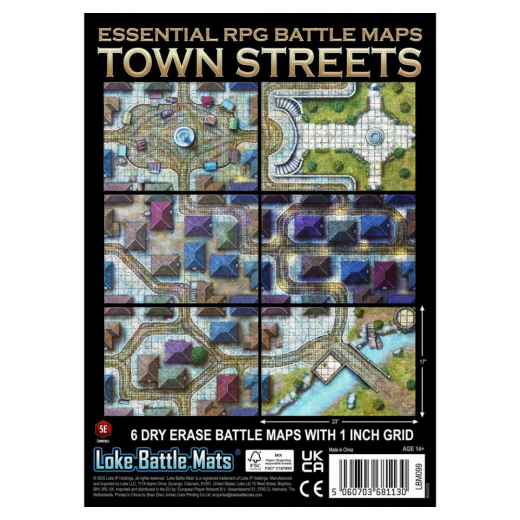 Essential RPG Battle Maps: Town Streets ryhmässä SEURAPELIT / Roolipelit @ Spelexperten (LBM099)