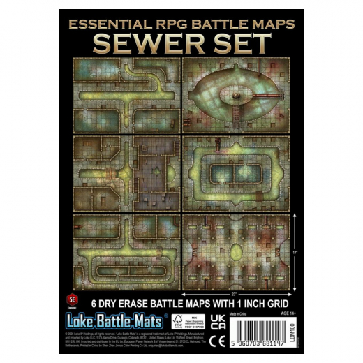 Essential RPG Battle Maps: Sewer Set ryhmässä SEURAPELIT / Roolipelit @ Spelexperten (LBM100)