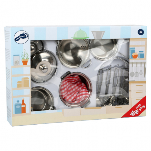 Small Foot - Cookware Set for Play Kitchen ryhmässä LELUT / Roolipeli / Lelukeittiö @ Spelexperten (LG-8968)