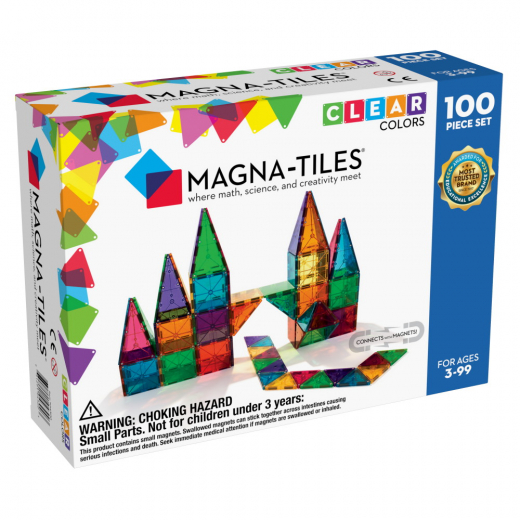Magna-Tiles - Clear colors - 100 Osat ryhmässä LELUT / Rakennuspalikat / Magna-Tiles @ Spelexperten (MAG04300)