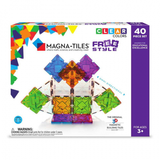 Magna-Tiles - Freestyle - 40 Osat ryhmässä LELUT / Rakennuspalikat / Magna-Tiles @ Spelexperten (MAG18840)