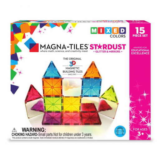Magna-Tiles - Stardust - 15 Osat ryhmässä LELUT / Rakennuspalikat / Magna-Tiles @ Spelexperten (MAG18915)