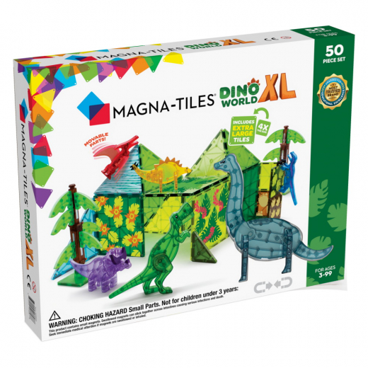 Magna-Tiles - Dino World XL - 50 Osat ryhmässä LELUT / Rakennuspalikat / Magna-Tiles @ Spelexperten (MAG22850)