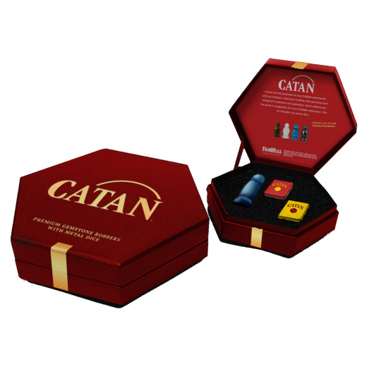 Catan: Premium Gemstone Robbers with Metal Dice - Aquamarine ryhmässä SEURAPELIT / Tarvikkeet / Dice & Accessories @ Spelexperten (MET11104)