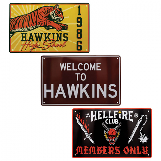 Stranger Things Set of 3 Tin Signs ryhmässä LELUT / Collectibles / Stranger Things collectables @ Spelexperten (NFX-ST04)