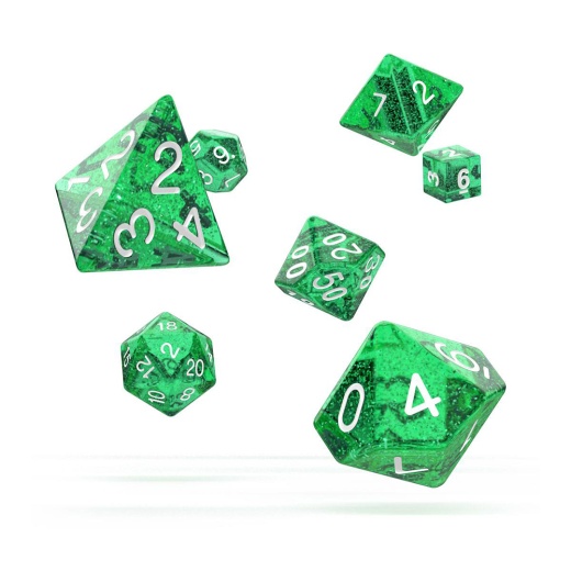 Oakie Doakie Dice RPG Set Speckled - Green 7 pack ryhmässä SEURAPELIT / Tarvikkeet / Dice & Accessories @ Spelexperten (ODD500016)