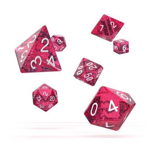 Oakie Doakie Dice RPG Set Speckled - Pink 7 pack ryhmässä SEURAPELIT / Tarvikkeet / Dice & Accessories @ Spelexperten (ODD500019)