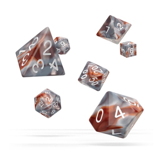 Oakie Doakie Dice RPG Set Gemidice - Silver-Rust 7 pack ryhmässä SEURAPELIT / Tarvikkeet / Dice & Accessories @ Spelexperten (ODD500032)