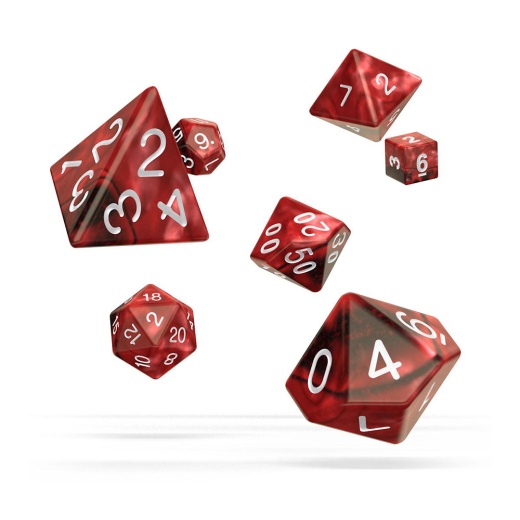 Oakie Doakie Dice RPG Set Gemidice - Vampire 7 pack ryhmässä SEURAPELIT / Tarvikkeet / Nopat ja tarvikkeet @ Spelexperten (ODD500037)