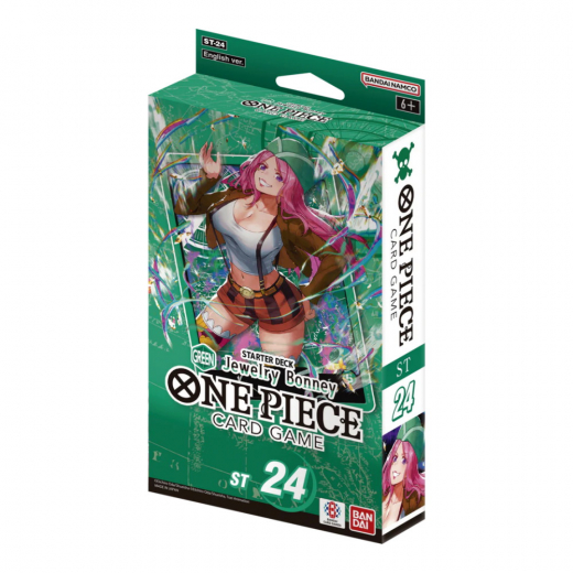One Piece Card Game: Jewelry Bonney - Green Starter Deck ST-24 ryhmässä SEURAPELIT / Korttipelit @ Spelexperten (OPCGST24)
