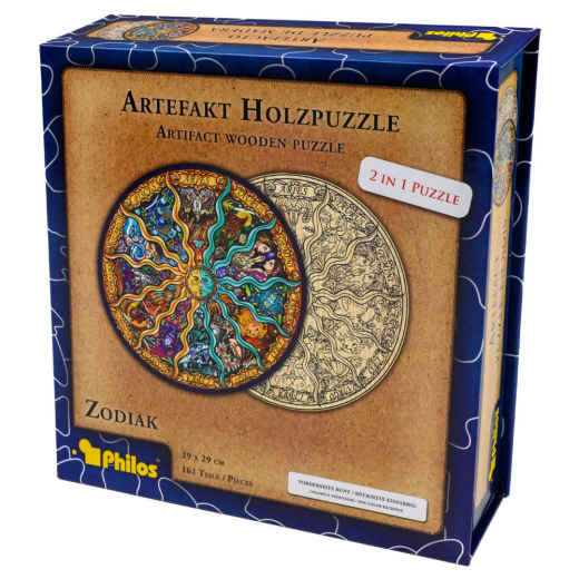 Artefakt Wooden Puzzle - Zodiac 2-in-1 161 Palaa ryhmässä PALAPELIT / Puinen palapeli @ Spelexperten (P-9086)