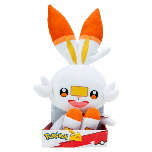 Pokémon Plush Scorbunny 30 cm ryhmässä LELUT / Pehmolelu @ Spelexperten (PKW3107)