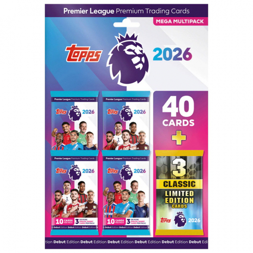 Topps Premier League Cards 2026 Mega Multipack ryhmässä SEURAPELIT / Keräilykortit @ Spelexperten (PL25-03)