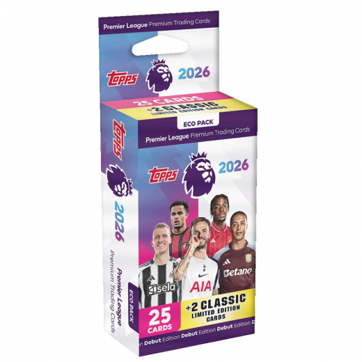 Topps Premier League Cards 2026 ECO Pack ryhmässä SEURAPELIT / Keräilykortit @ Spelexperten (PL25-04)