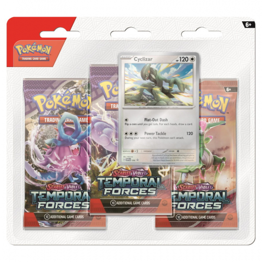 Pokémon TCG: Temporal Forces Boosters 3-Pack Cyclizar + 4-Pocket Portfolio ryhmässä SEURAPELIT / Pokémon @ Spelexperten (POK2905-CYL)