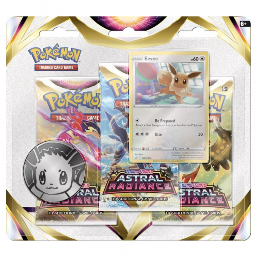 Pokémon TCG: Astral Radiance Booster 3-Pack Eevee ryhmässä  @ Spelexperten (POK85028-EEV)