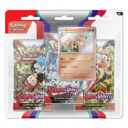 Pokémon TCG: Scarlet & Violet Booster 3-Pack Arcanine ryhmässä SEURAPELIT / Pokémon @ Spelexperten (POK85328-ARC)