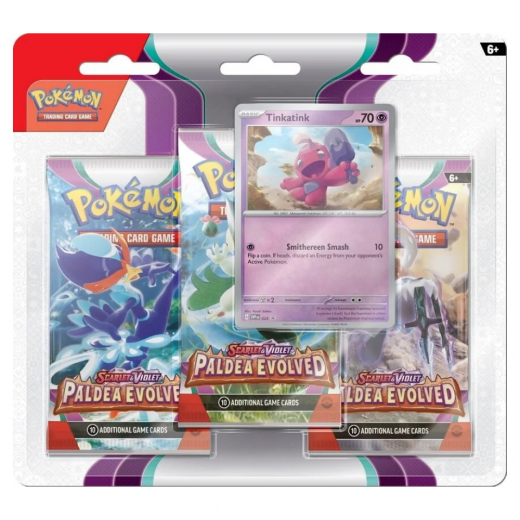 Pokémon TCG: Paldea Evolved Booster 3-Pack Tinkatink ryhmässä SEURAPELIT / Pokémon @ Spelexperten (POK85353-TIN)