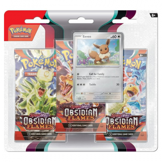 Pokémon TCG: Obsidian Flames Booster 3-Pack Eevee ryhmässä SEURAPELIT / Pokémon @ Spelexperten (POK85378-EEV)