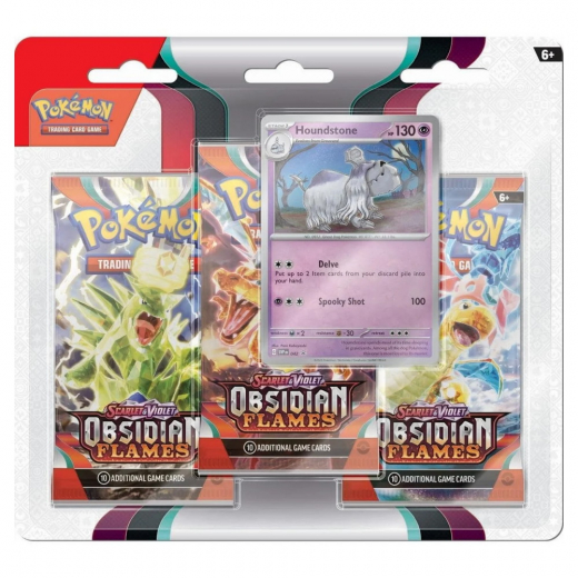 Pokémon TCG: Obsidian Flames Booster 3-Pack Houndstone ryhmässä SEURAPELIT / Pokémon @ Spelexperten (POK85378-HOU)