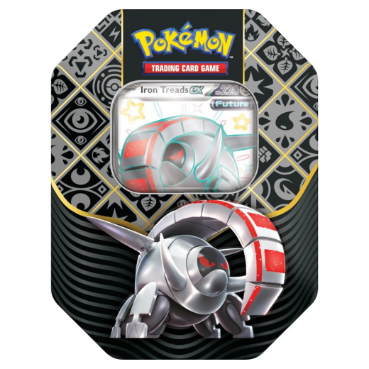 Pokémon TCG: Paldean Fates Tin - Iron Treads ryhmässä SEURAPELIT / Pokémon @ Spelexperten (POK85620-IRO)