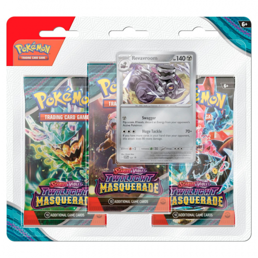 Pokémon TCG: Twilight Masquerade Boosters 3-Pack Revavroom ryhmässä SEURAPELIT / Pokémon @ Spelexperten (POK85783-REV)