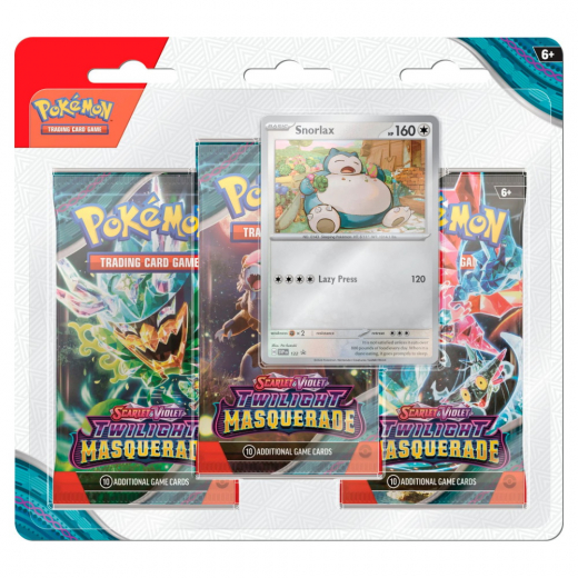 Pokémon TCG: Twilight Masquerade Boosters 3-Pack Snorlax ryhmässä SEURAPELIT / Pokémon @ Spelexperten (POK85783-SNO)