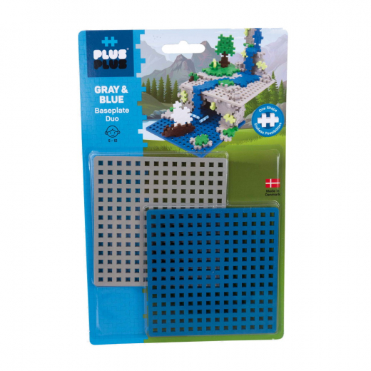 Plus-Plus - 2 Baseplates 1 Grey, 1 Blue ryhmässä LELUT / Rakennuspalikat / PLUS PLUS @ Spelexperten (PP3840)