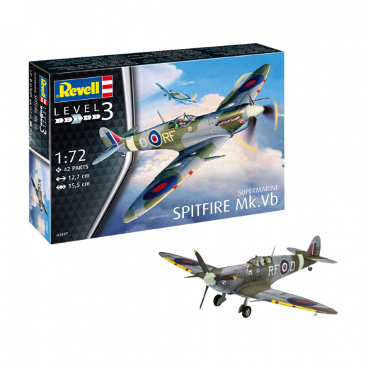 Revell Model Set - Spitfire Mk. Vb 1:72 - 42 Pcs ryhmässä PALAPELIT / Mallirakennus / Revell / Combat vehicles @ Spelexperten (R-03897)