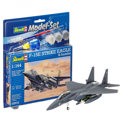 Revell Model Set - F-15E Strike Eagle 1:144 - 70 Pcs ryhmässä PALAPELIT / Mallirakennus / Revell / Vehicles @ Spelexperten (R-03972)