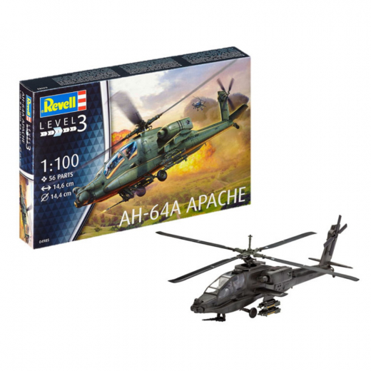 Revell - AH-64A Apache 1:100 - 56 Pcs ryhmässä PALAPELIT / Mallirakennus / Revell / Combat vehicles @ Spelexperten (R-4985)