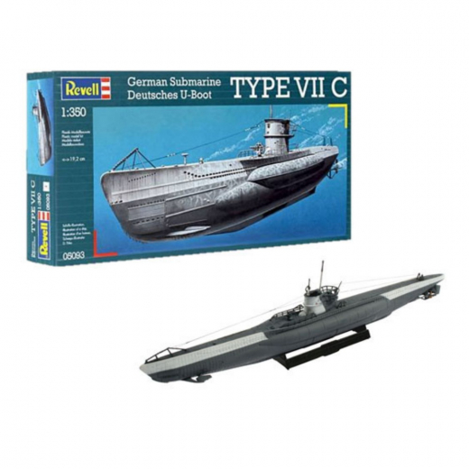 Revell - German Submarine Type VII C 1:350 - 29 Palaa ryhmässä PALAPELIT / Mallirakennus / Revell / Vehicles @ Spelexperten (R-5093)